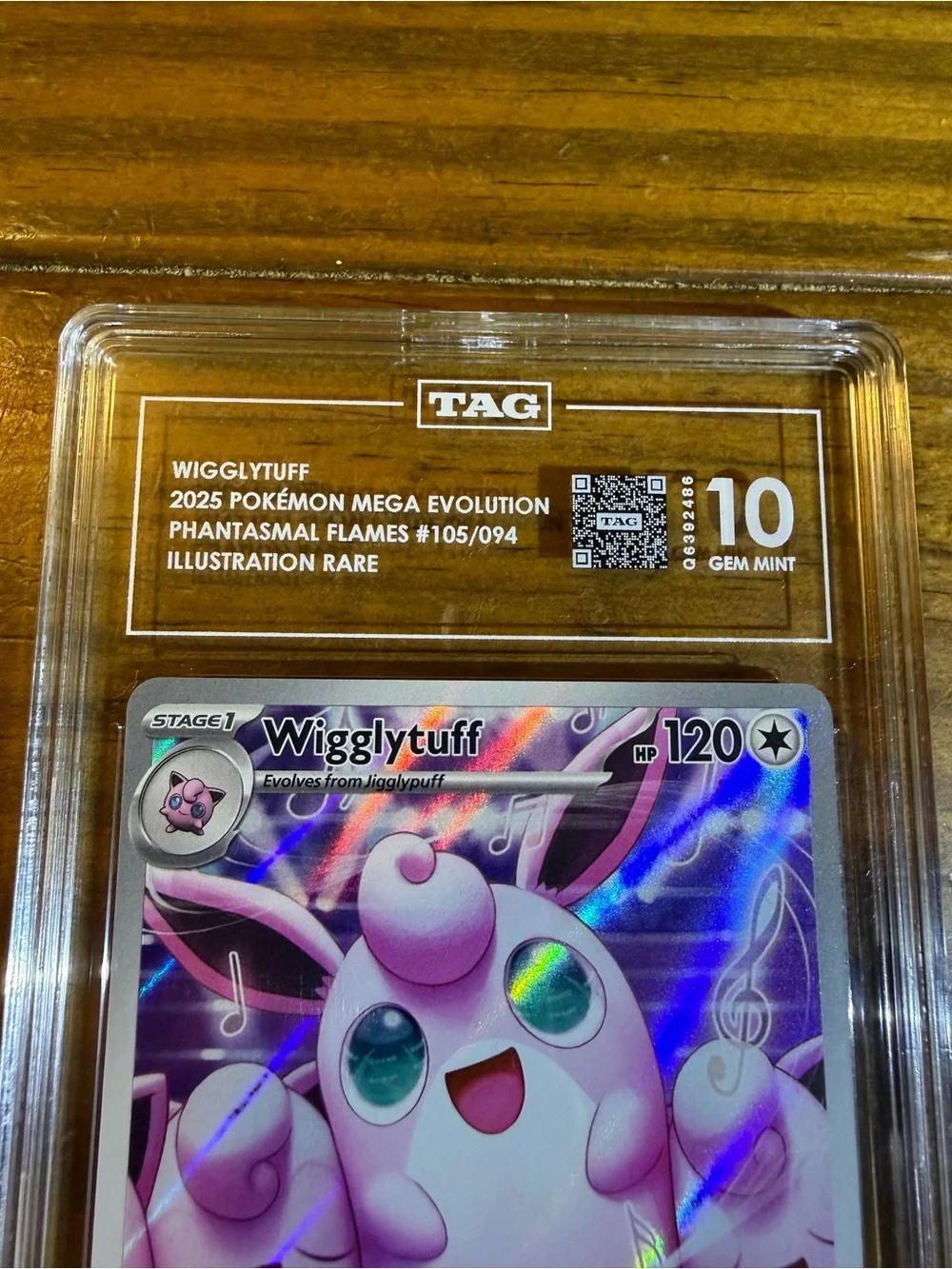 Pokemon Phantasmal Flames WIGGLYTUFF 105/094 Illustration Rare TAG 10